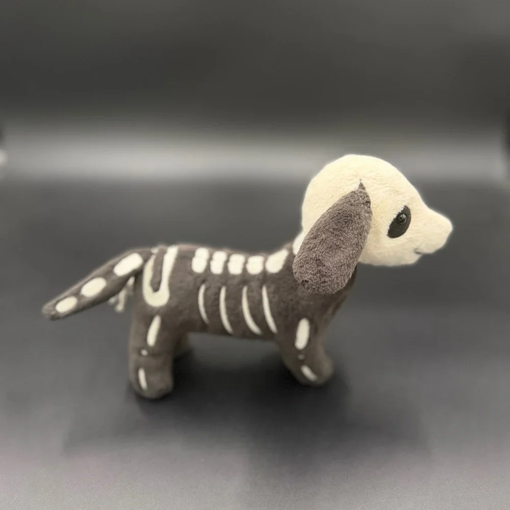Jellycat Skeledog Dan Retired Skeleton Dachshund Plush Charcoal Halloween